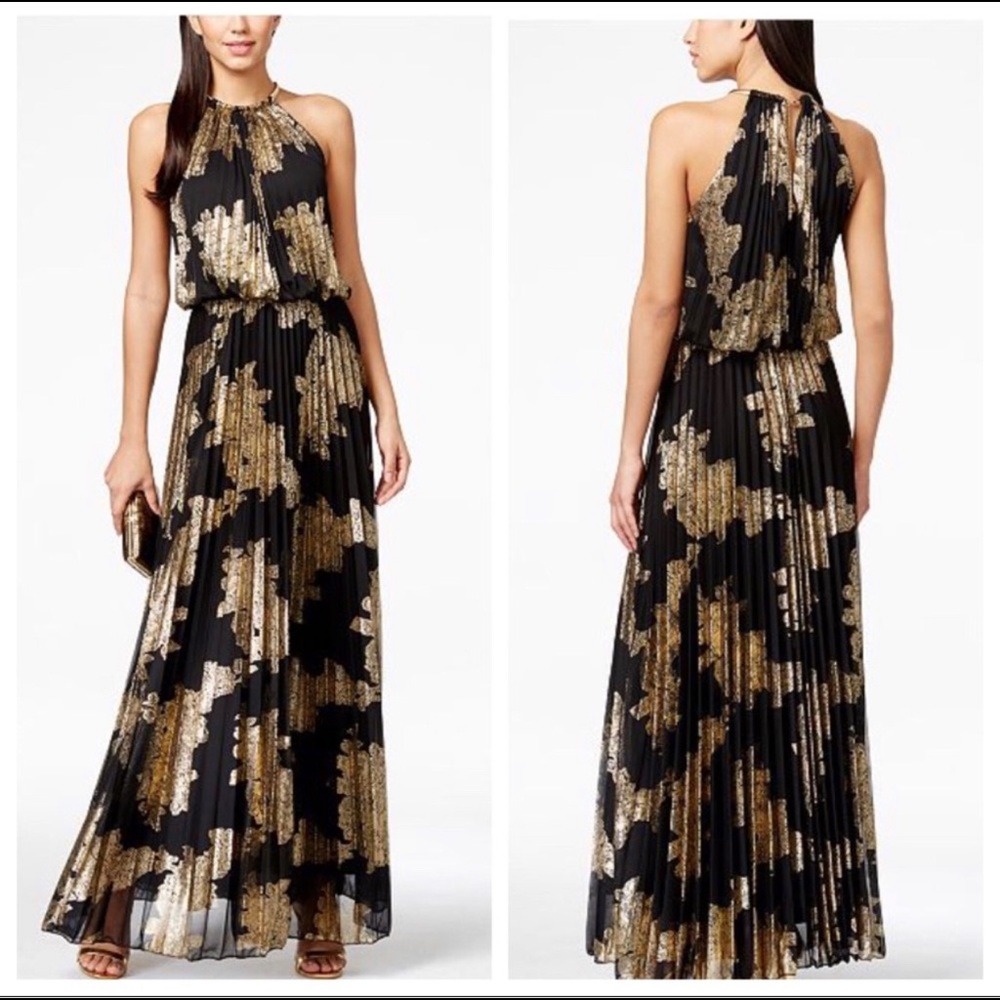 Women’s Size 14 MSK Black & Metallic Gold Gown